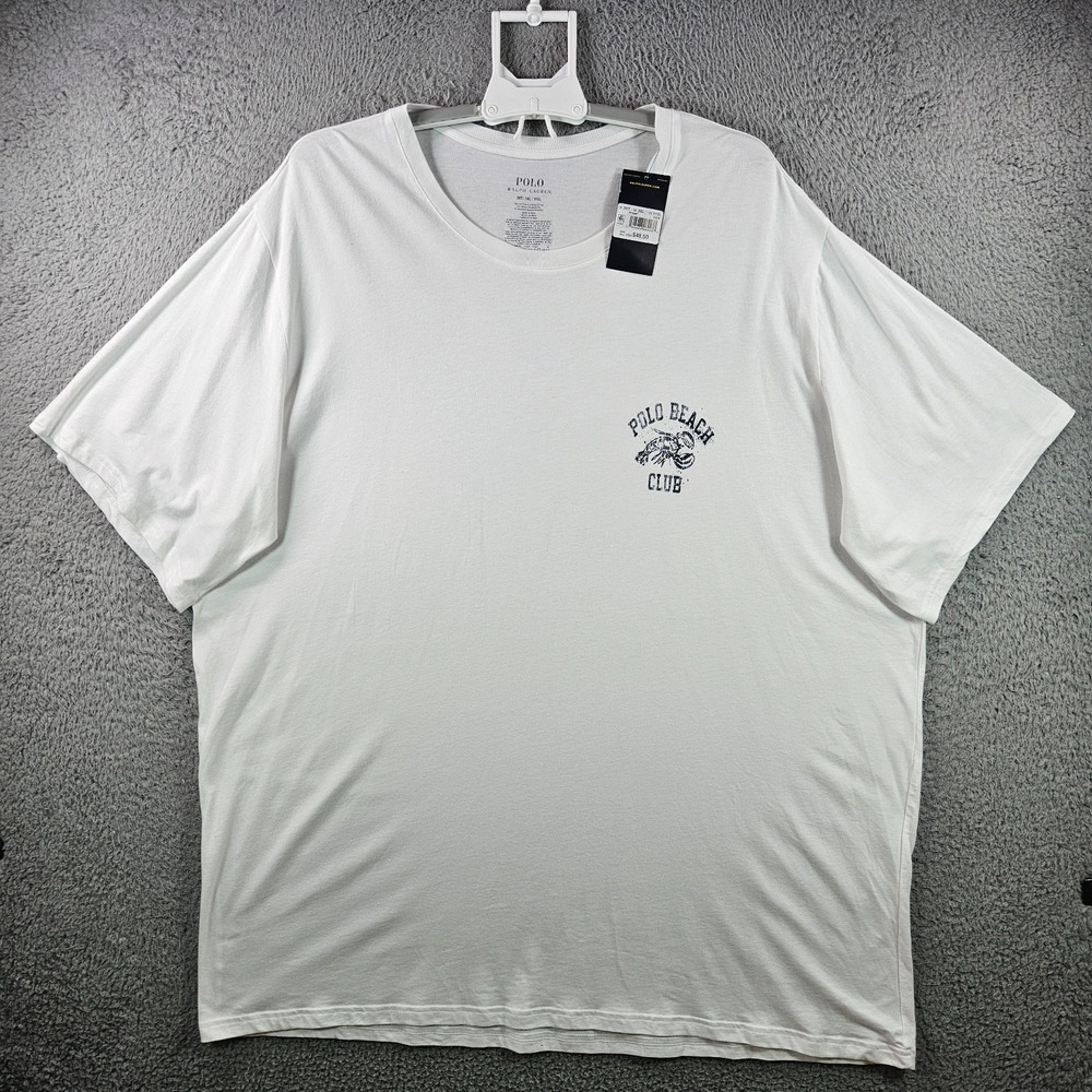 Polo Ralph Lauren Mens 3XT White Polo Beach Club Lobster T-Shirt NWT PF20RT